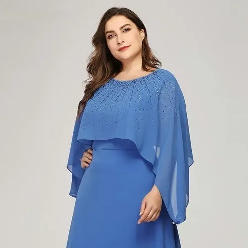 Vestido Fiesta Largo Mujer Adulto Talla Grande  Ep 170 Azul Acero 20