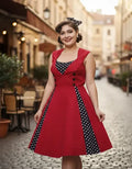Vestido Vintage Pin Up, Burdeo Años 50 Tallas Grandes Va 207