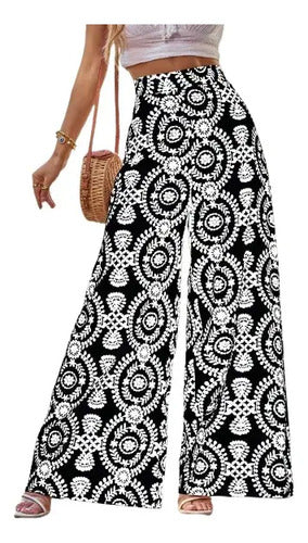 Pantalón Delpilar Mujer Pierna Ancha Cintura Alta Pt 06