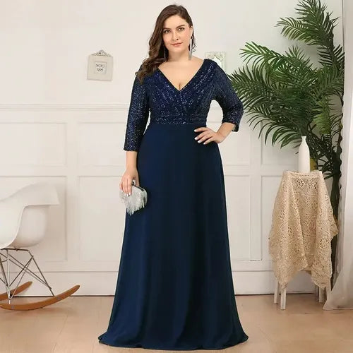 Vestido Fiesta Largo Matrimonio Talla Grande Ep 172