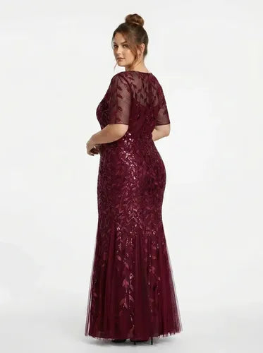 Vestido largo multicolor lentejuelas corte sirena