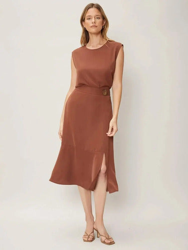 Vestido Elegante Conjunto 2 Piezas Blusa Falda Va 487