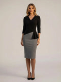 Vestido midi negro formal hombros descubiertos