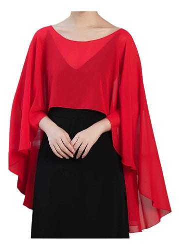 Bolero Capa Novia Gasa Chal Tapado Fiesta Bb 03