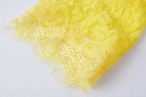Vestido Encaje Manga 3/4 Amarillo Ve 23